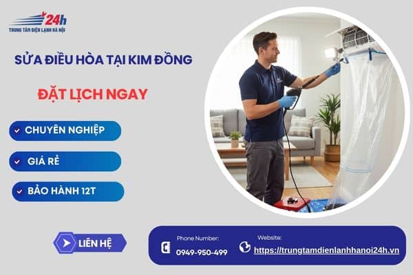 sửa điều hòa chảy nước tại Kim Đồng